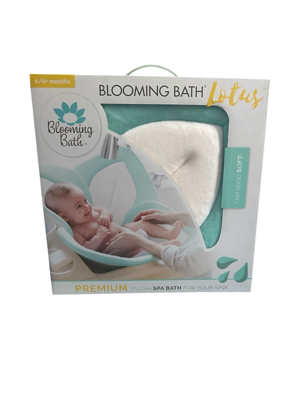 Blooming Bath Lotus Plush Sink Spa Bath - Teal & White